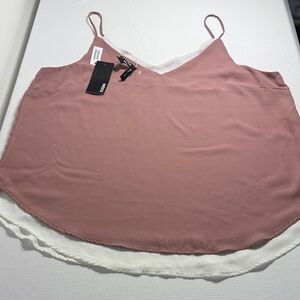 Mexx Blush and White Spaghetti Strap Top